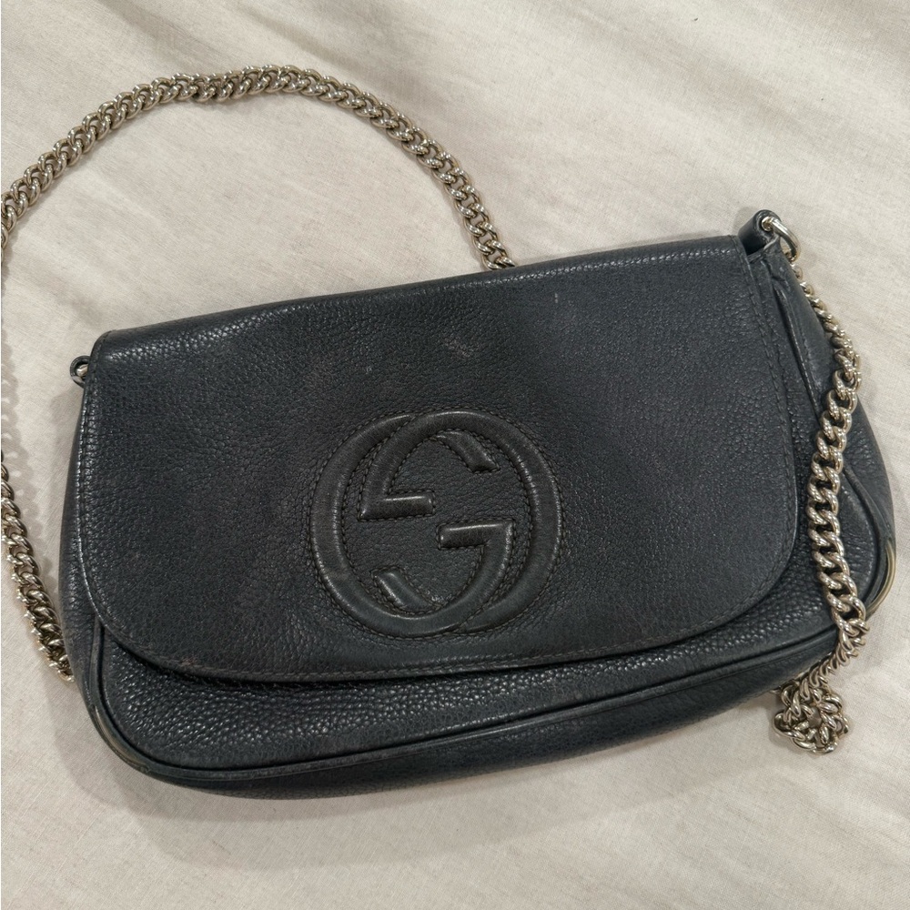 Gucci Leather Chain Shoulder Bag